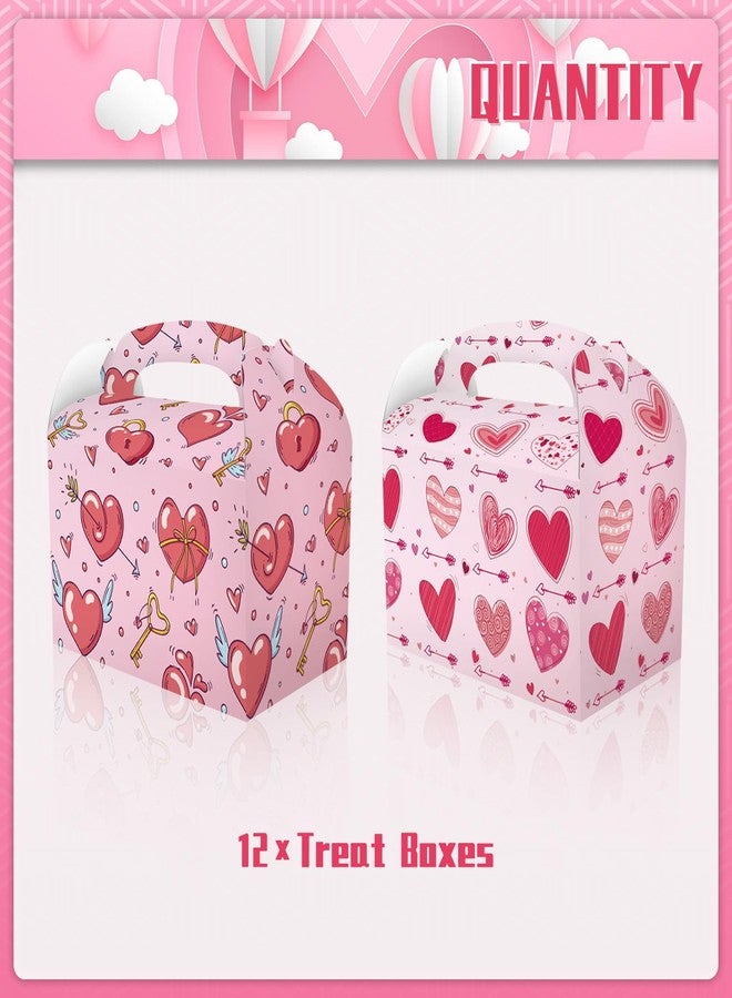 CPTBAG 12 Pack Valentine's Day Party Favors Boxes Valentine's Day Candy Goodie Love Heart Boxes Gift Treat Boxes for Valentines Day Mothers Day,Anniversary Wedding Party Decorations - Image 2